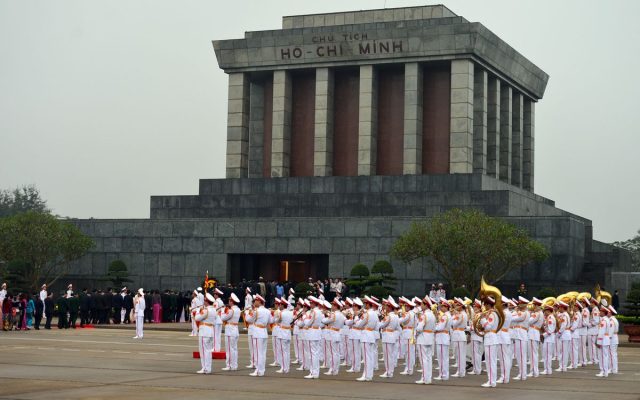 Ho Chi Minh Mausoleum, a significant historical landmark and the final resting place of Vietnam’s revolutionary leader