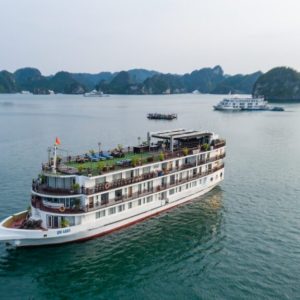 Luxury Ha Long Bay cruise sailing through Bai Tu Long Bay with Amanda Legend Cruise