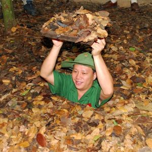 The Cu Chi Tunnels are a network of underground defense tunnels built by locals and resistance forces from 1946 to 1968 in Cu Chi district, Ho Chi Minh City. Built with rudimentary tools, the network was designed scientifically, playing a major role in the war of resistance against America. The tunnels are now a popular tourist attraction in Ho Chi Minh City.