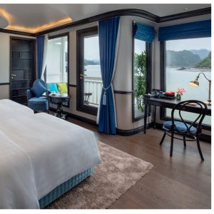 Modern, luxurious room on Verdure Lotus cruise with elegant decor