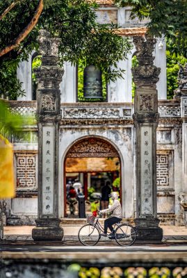 Quan Thanh Temple in Hanoi, an ancient Taoist temple known for its grand architecture and sacred bronze statue of Tran Vu